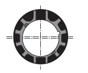 LT60 limit adaptörü, 72 mm yıldız boru (Crown for Tube D.72 Gear)